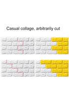 10 PCS Self- Adhesive 3D Wallpaper, DIY Waterproof White Brick Pattern Wall Stickers for Living Room Bedroom, 77 x 70 cm