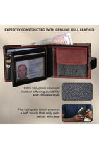 MORUCHA Mens RFID Blocking Real Soft Leather Passcase Wallet with Gift Box M75 Black/Brown