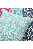 Bohemian Stripe Reversible 3 Piece Cotton Duvet Cover Set, King, Fuchsia & Orange
