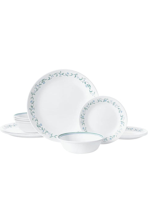 Dinnerware Set,White,12-Piece, 1141877