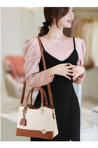 Women's Fashion Luxury Shoulder Bags, Ladies Designer Contrast Color Handbag Tote Bags Clutch Bag, PU Leather Crossbody Bag Satchel Bag Beach Bag Carry Bag for College Students and Teenagers