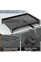 Compact Kitchen Counter Dish Drying Rack Black Rust Resistant Dish Drainer With Utensil Holder Space Efficient Small Dish Drying Rack