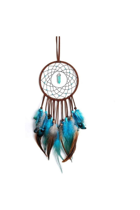 Handmade Blue Feather Dreamcatcher