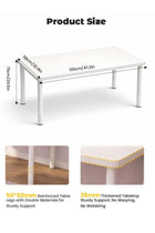 120x58x75cm Multifunctional Large Desk for Living Room, Bedroom, Study - White Rectangular Desk for Dining, Makeup and Working, Simple Fashion Dining Table & Office Computer Desk