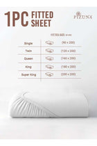 Pure Combed Cotton Fitted Bedsheet King Size 180x200 cm White, 400 Thread Count Cool Luxury Soft