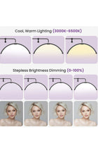 Eyelash LED Floor Light, Half Moon Lamp for Lash Extension, Beauty, Skincare, Filming, Black