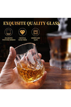 Diamond Glassware Set of 6, Premium Crystal Tumbler - 7oz Classic Tumblers for Beverages - Gift for Men, Dads, and Collectors