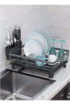 Dish Drying Rack - Kitchen Counter Dish Rack for Kitchen, Dish Drainer with Drainboard, Utensil Holder, Dish Holder for Sink(Black)