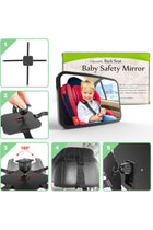 Baby Car Mirror Rear Facing Car Seat Mirrors Baby Car Monitor with Wide Crystal Clear View, Shatterproof, Easy Assembled, Easily Observe the Baby Move