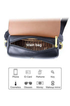 Women PU Shoulder Bag Crossbody Cross Bag Sling Ladies Satchel Clutch, with Fine Stitching and Roomy Interior for Teenager Youth, Daily Casual Party Travel (Black)