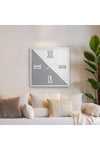New In Wood Square Grey Wall Clock 60x60x4.5Cm