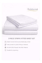 3-Piece Striped Microfiber Fitted Sheet Set Super King 200x200cm – Soft Elastic Deep Pocket 17cm Bedsheet
