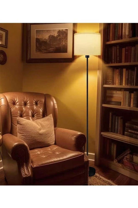 FUOE Minimalist 59-inch Floor Lamp with Foot Switch and LED Bulb for Living Room/Bedroom