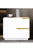 Modern Bedside Table Small Wooden Table with 2 Drawers and Spacious Countertop for Bed Side Sofa End Simple Nightstand Bedside Cabinet Storage for Bedroom Living Room (White)