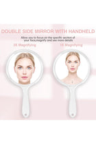 Double-Sided Magnifying Handheld Mirror (1X/3X), Handheld Mirrors with Handle for Makeup and Hairdressers, Small Magnifying Mirror Portable for Travel for Women