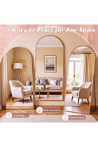 ® Full Length Mirror 165cm * 60cm Arched Full Body Mirror Black Standing Hanging or Leaning Against Wall for Bedroom Entry, Free Standing Floor Mirror for Makeup and Dressing (Glod)
