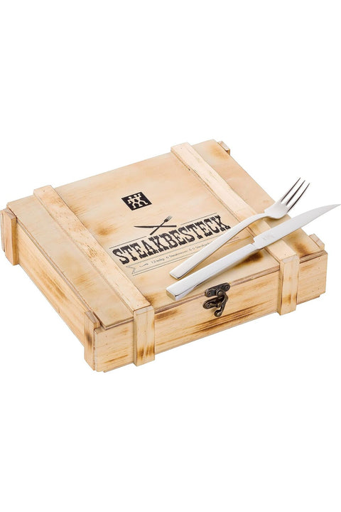 Steak Knife and Fork, Stainless Steel, Set of 12