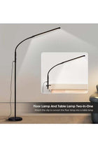 Floor Lamp Convertible Table Desk Light, Stepless Dimming & Color Adjustable, Black
