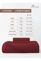 Pure Combed Cotton King Fitted Sheet 180x200 cm Rio Red, 400 Thread Count Cool Luxury Soft