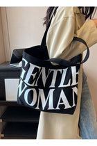 Ladies Large Capacity Canvas Shoulder Bag Travel Simple New Handbag Casual Travel Alphabet Tote Bag