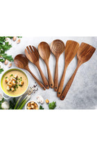 ® Kitchen 6 Piece Wooden Spoons for Cooking - Smooth Finish Teak Wooden Utensils for Cooking