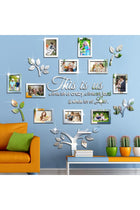 Family Tree Wall Decor This is Us 3D DIY Mirror Stickers Picture Frame Acrylic Living Room Decorations Art Family Tree Decal Quote Wall Picture Decoration for Collage Bedroom, 47 x 47 Inch