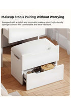 Modern 3-in-1 Makeup Table with LED Lights, Vanity Table with Mirror and Large Storage Space, Bedroom Multi-Functional Storage Cabinet, Home Dressing Table and Chair Set