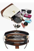 Women PU Shoulder Bucket Crossbody Sling Tote Handbag Large-Capacity Multi-Pocket