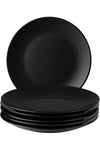 – 6 x Plate/Dinner Plate Set Stoneware Ceramic Tableware Set - Le Papillon Collection (Black, 26 cm)