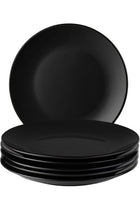 – 6 x Plate/Dinner Plate Set Stoneware Ceramic Tableware Set - Le Papillon Collection (Black, 26 cm)