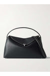T-Lock textured-leather shoulder bag - Black