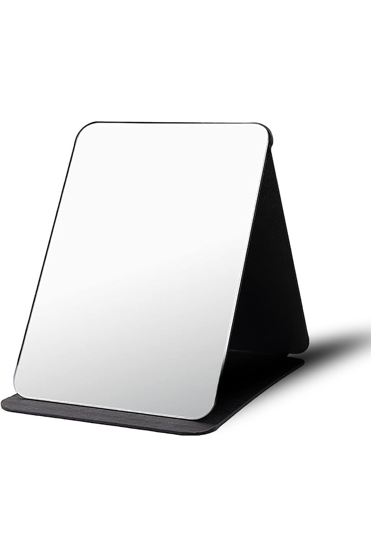 Folding Tabletop Mirror with PU Leather, 25.5 * 18CM Portable Travel Mirror, Folding Mirror with Stand, Desktop Vanity Mirror for Office Desk, Travel, Camping