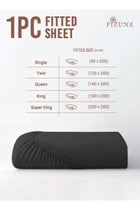 Pure Combed Cotton Fitted Bedsheet King Size 180x200 cm Dark Grey, 400 Thread Count