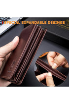 Large Capacity Genuine Leather Bifold Wallet/ Holder for Men with 15 Card Slots QB-027
