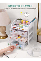 Makeup Organizer with 3 Drawers,Bathroom Vanity Countertop Storage Cosmetic Display Cases Makeup Storage Box for Skin Care, Eyeshadow, Brush, Lipstick, Powders, Nail Polish Great for Dresser,