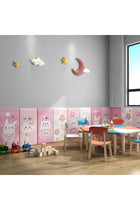 3D Anti-Collision Wall Stickers, 6PCS Little Bear Pattern Kids Room Decor, Waterproof Leather Self-Adhesive Panels for Bedroom, Playroom & Living Room(Pink)