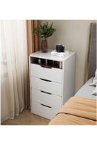 -Long Bedroom Dresser, Makeup Vanity Table, Vanity Desk with LED Mirror and Stool, Dressing Table with Chair, Makeup Tables with Cabinet, White Bedroom Bedside Table for Women Girls, SZZ007