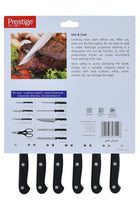 6-Piece Steak Knife Set Black/Silver 11cm