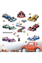 Racing Cars Wall Stickers - Vehicles Roads Boys Bedroom Wall Decals - Baby Nursery Kids Room Daycare Playroom Wall Decor