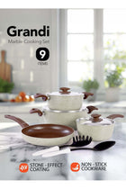 9 Piece Non-Stick Cookware Set Aluminum Pots And Pans Non-Stick Surface Bakelite Handle Stainless Steel Lids PFOA Free