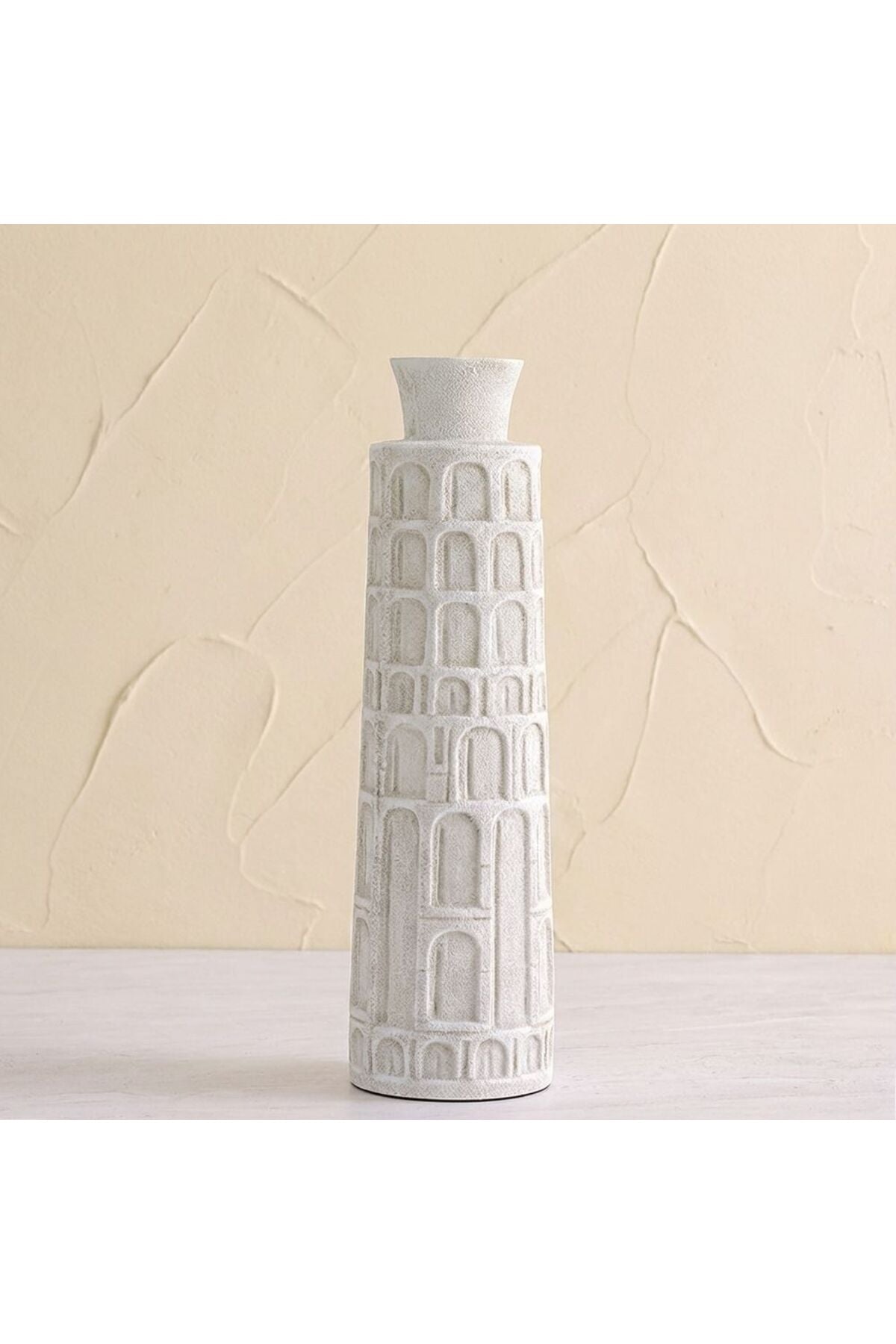 New In Mirabella Polyresin Vase 13X13X48 cm -Grey
