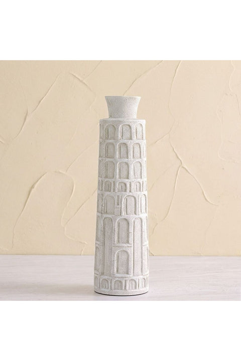 New In Mirabella Polyresin Vase 13X13X48 cm -Grey