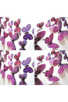 12 Piece 3D Mix Colour Butterfly Wall Stickers Decoration, W 30.6 X H 22.6 X L 3.6 cm, Multicolour