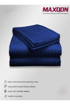 Deep Fitted Bed Sheet +2Pcs Pillow Covers, King/Queen/Double/Single Sizes, Color Blue, Depth 30cm