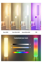 Floor Lamp Temperature Modern LED Standing Lamp Linen Lampshade Elegant High Light Stepless Dimming Floor Lamp