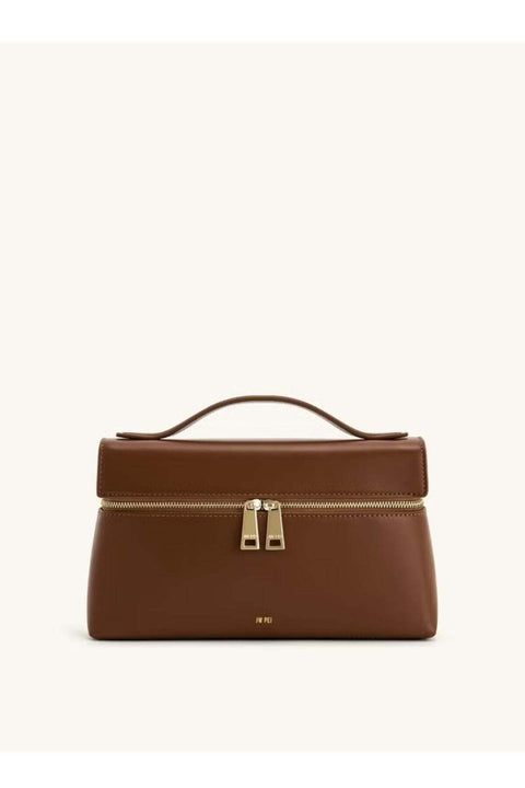 Thea Tote Elegant temperament box hand-held commuting fashionable handbag - Brown