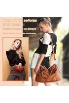 Handbag Purse Set - 2-Piece, PU Leather Large Tote and Crossbody Shoulder Satchel Bag for Women