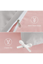 Queen Size Duvet Cover Set 3 Pieces Reversible Bedding Set, Pink/Light Grey
