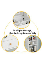 Dresser With Mirror Vanities Table, Makeup Table With Drawer And Shelf, 31.5" Length, White