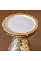 New In Conicle Ceramic Gold Candle Holder 10.5X10.5X29 10.5X10.5X33.5